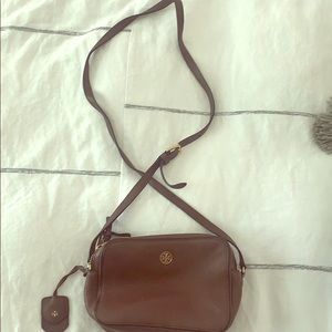 Tory Burch brown leather cross body bag